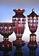 The traditional Bohemian center pieces, vases and goblets